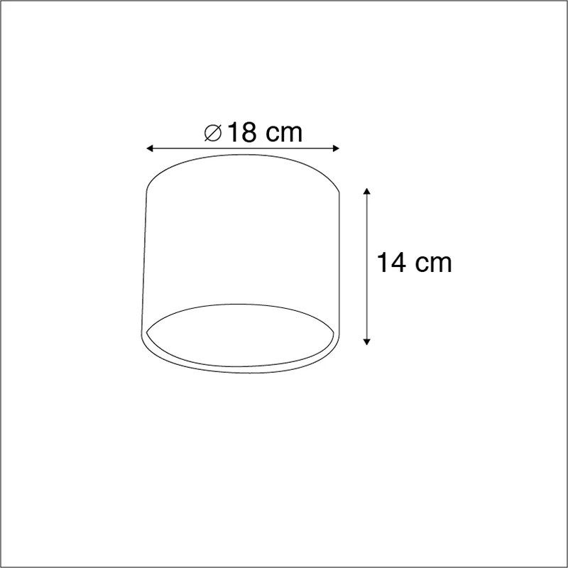 Paralume in tessuto beige con tessuto Teddy 18/18/14