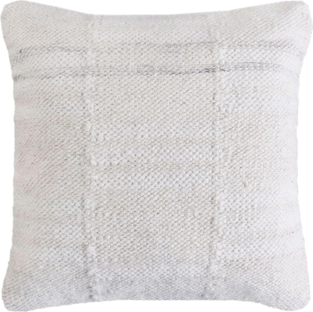 MIRANDA - cuscino in lana avorio con decoro 45 x 45