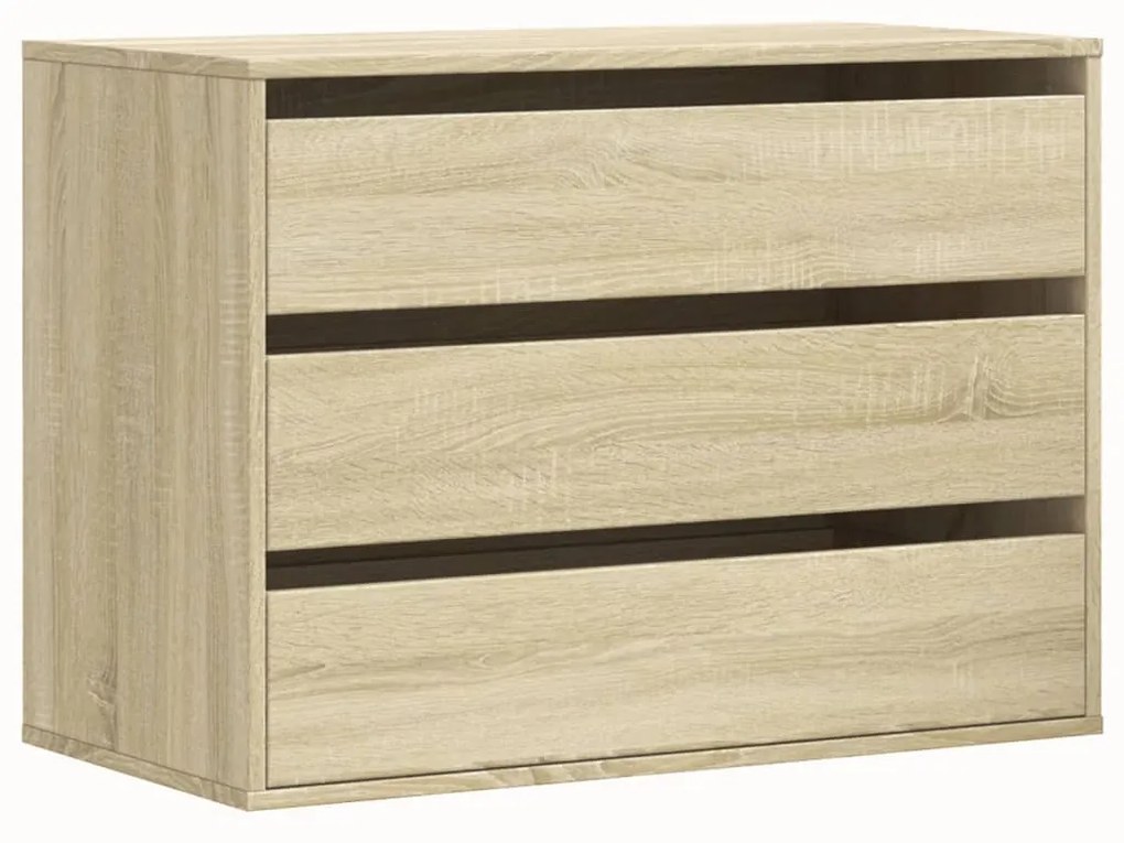 Cassettiera angolare rovere sonoma 80x41x58cm legno multistrato