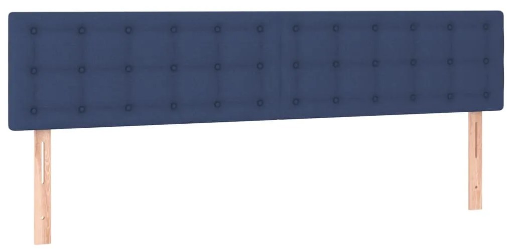 Testiera 2 pz blu 90x5x78/88 cm in tessuto