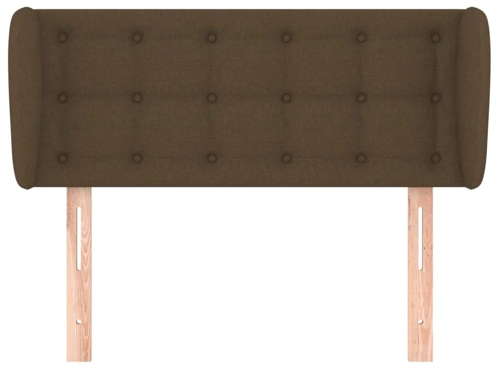 Testiera ad orecchio marrone scuro 83x23x78/88 cm in tessuto