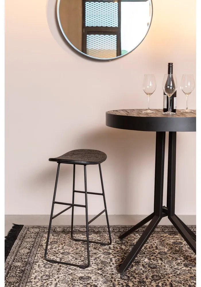 Sedia da bar nera 2 pz (altezza della seduta 62 cm) Tangle – White Label