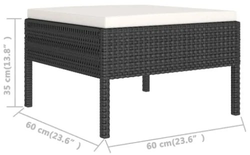 Set Divani da Giardino 11 pz con Cuscini in Polyrattan Nero