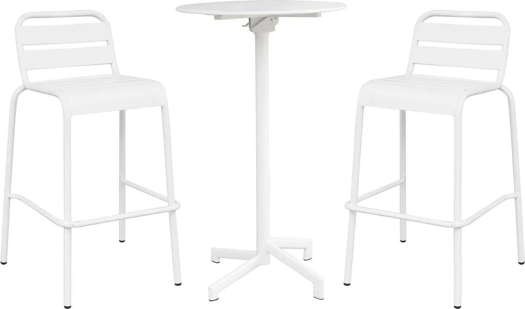 OPERA - set tavolo in metallo cm Ø 60 x 102 h con 2 sgabelle Opera