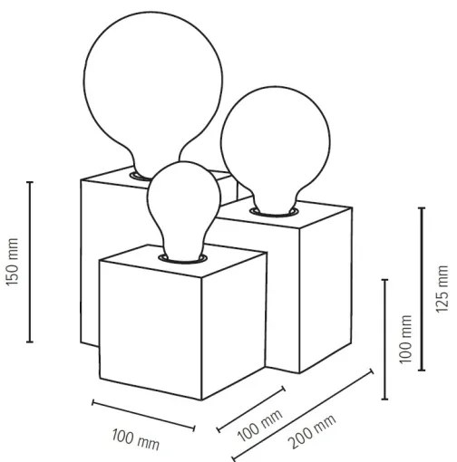 Spot-Light 2276376 - Lampada da tavolo VINCENT 3xE27/15W/230V