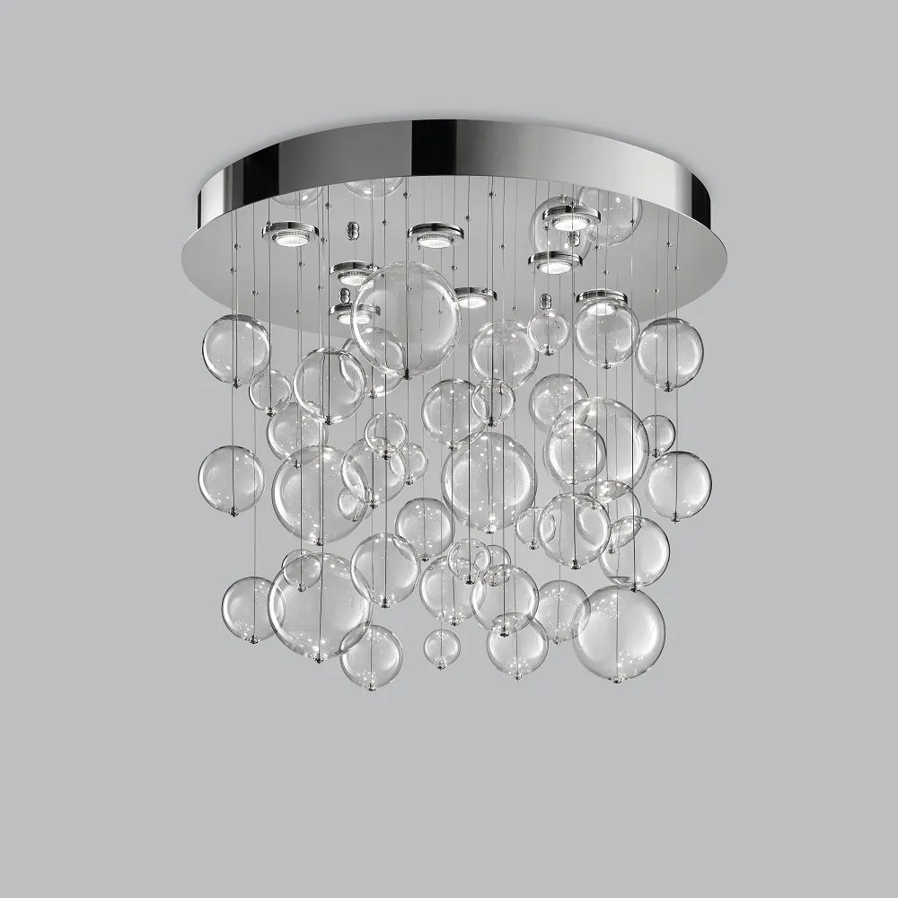 8-light ceiling lamp stainless steel base- 251.380 - Bolero - Metal Lux Foglia oro