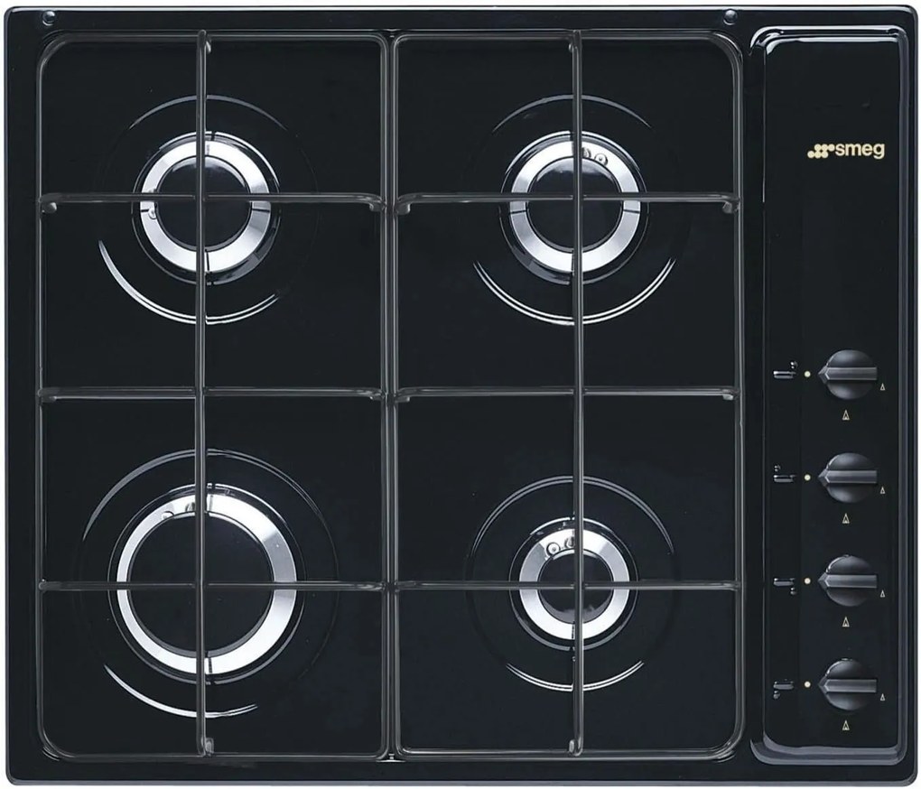 Piano Cottura da Incasso 60 cm Nero SMEG S64SN - 4 Fuochi, Design Elegante