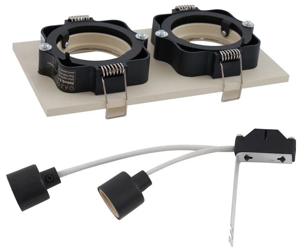 Set di 6 faretti da incasso moderni beige GU10 50mm regolabili a 2 luci - Qure