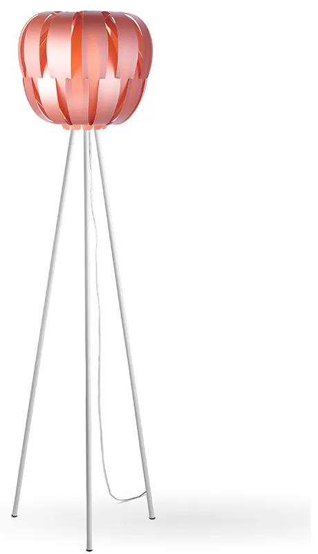 Lampada Da Terra Treppiede 1 Luce Queen Polilux Rosa Metallico D60 Made In Italy