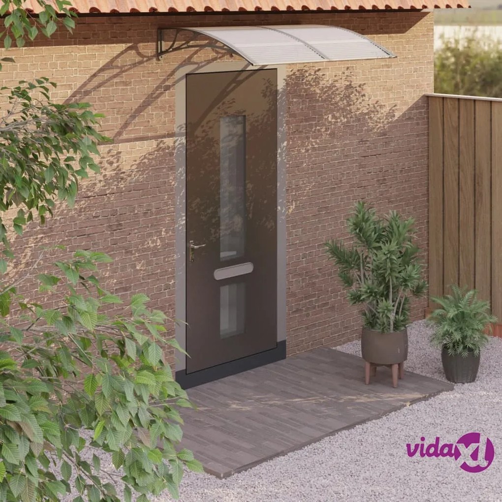 vidaXL Tettoia per Porta Grigia 150x100 cm Policarbonato