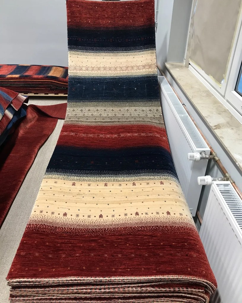 Loribaft Tappeto 90 x 290 Rosso (Iran) Annodato A Mano