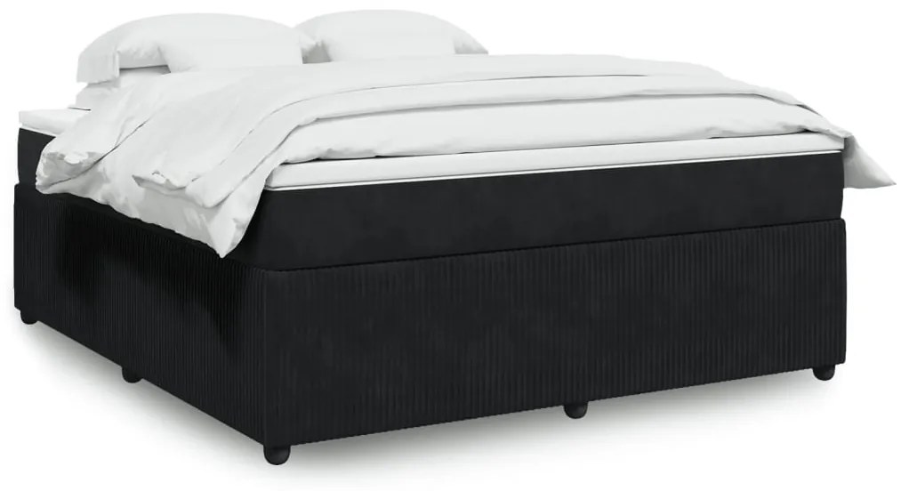 Giroletto A Molle Con Materasso Nero 180x200 Cm İn Velluto /