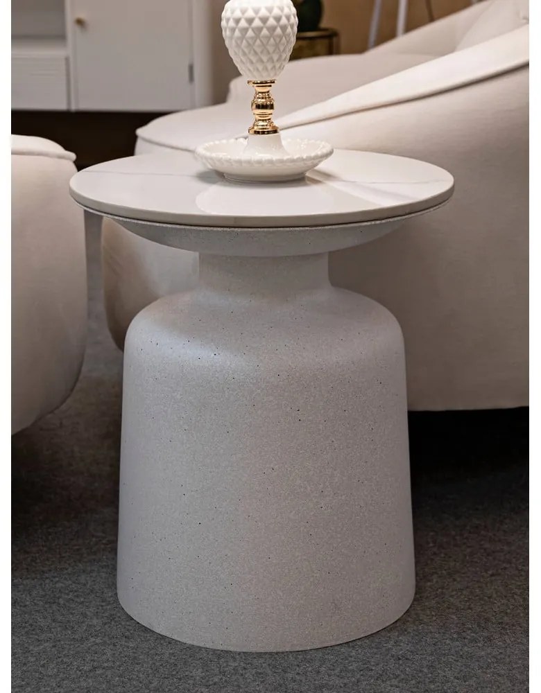 Tavolino rotondo con piano in ceramica ø 40 cm Fush - Mauro Ferretti