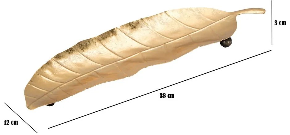 Vassoio decorativo in metallo 11x38 cm Foglia - Mauro Ferretti