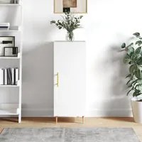 Credenza Bianco Lucido 34,5x34x90 cm in Legno Multistrato 828526