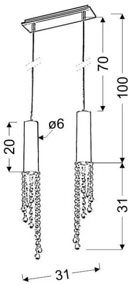Lampadario LED a sospensione con filo DUERO 2xLED/3W/230V
