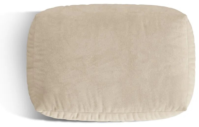 Poggiapiedi componibile beige con rivestimento in velluto Martina – Micadoni