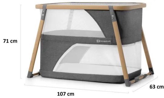 KINDERKRAFT - Culla da viaggio 4in1 SOFI grigio