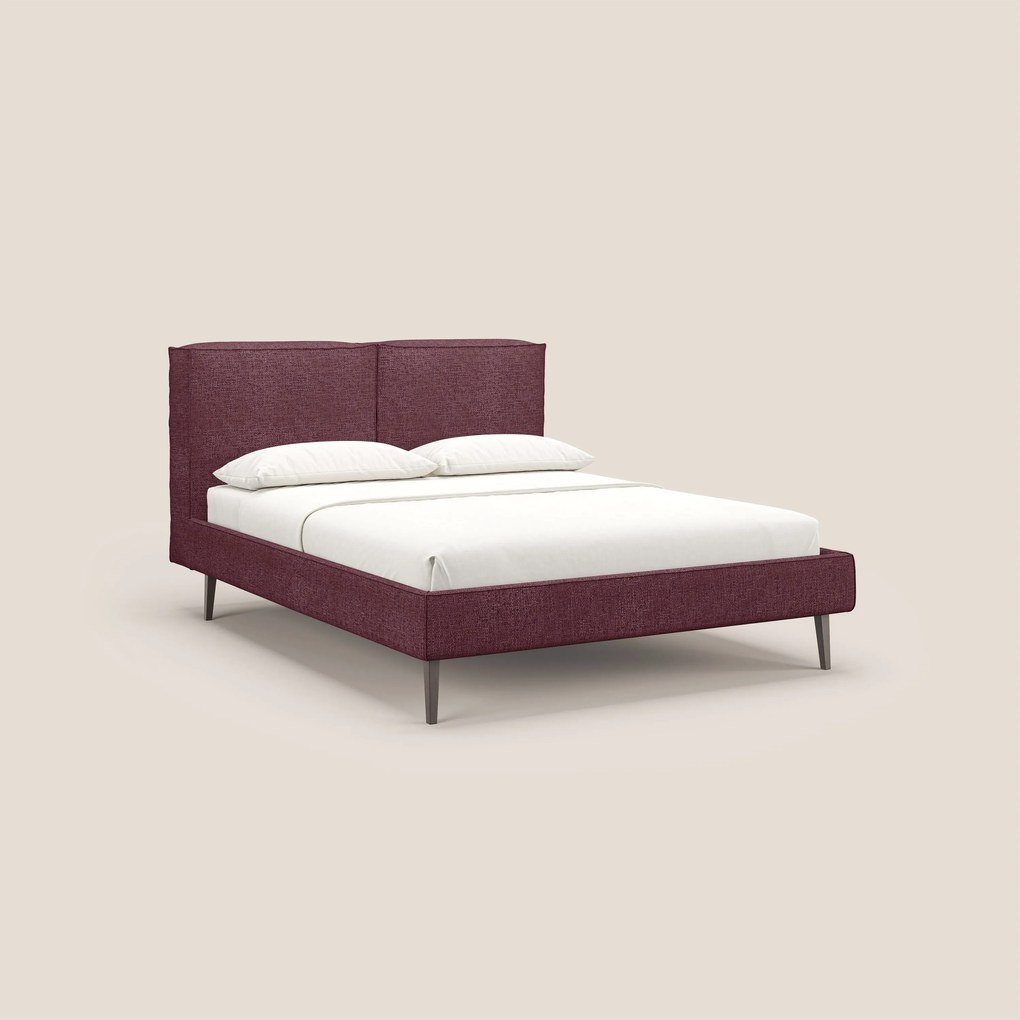 Isotta letto imbottito completamente sfoderabile in morbido tessuti impermeabile T10 bordeaux