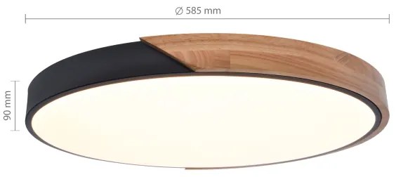 Brilagi - Lampada LED dimmerabile PILANA LED/60W/230V rovere/nero Ø 58,5 cm + telecomando