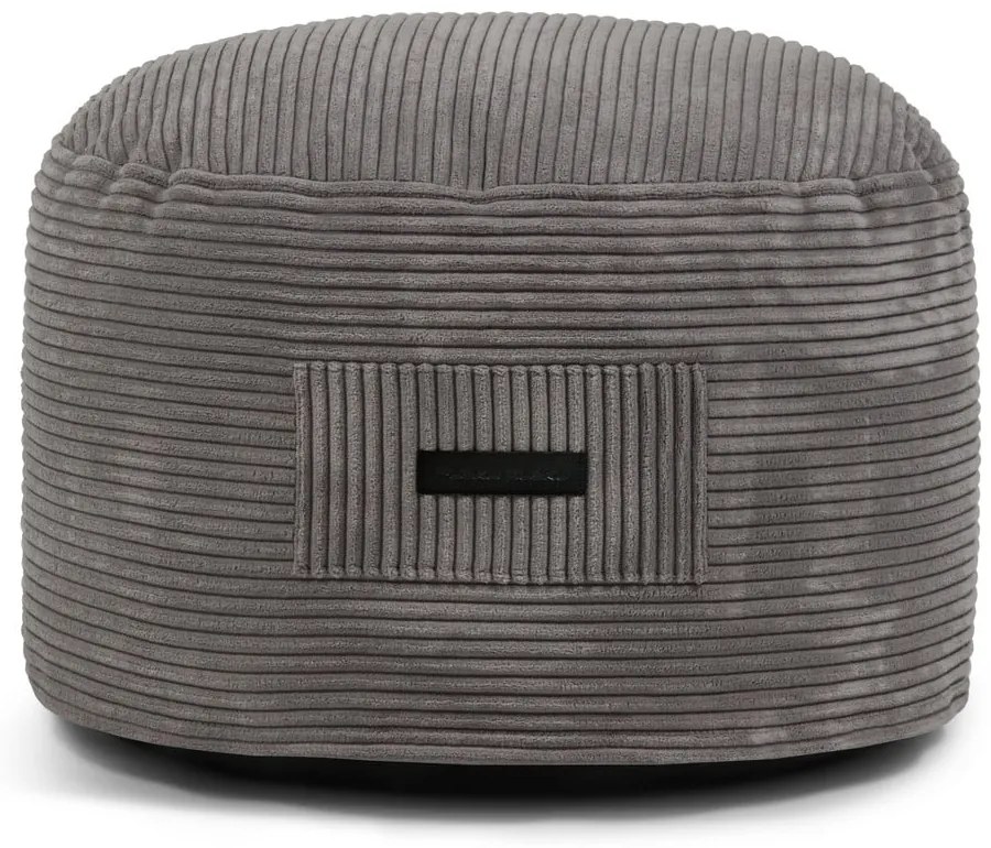 Poggiapiedi grigio scuro con rivestimento in velluto a coste Om 60 – SLOWDOWN