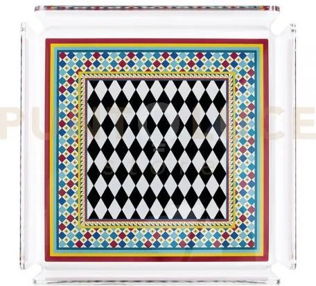Vuotatasche decor in cristallo acrilico decorato disegno foulard