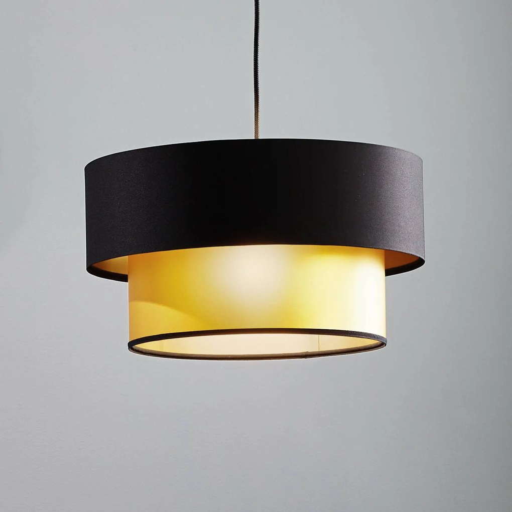 Maco Design Lampada a sospensione Dorina, nero/oro, Ø 40 cm