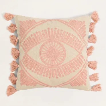 Cuscino quadrato in cotone (45x45 cm) Osvid Rosa - Sklum