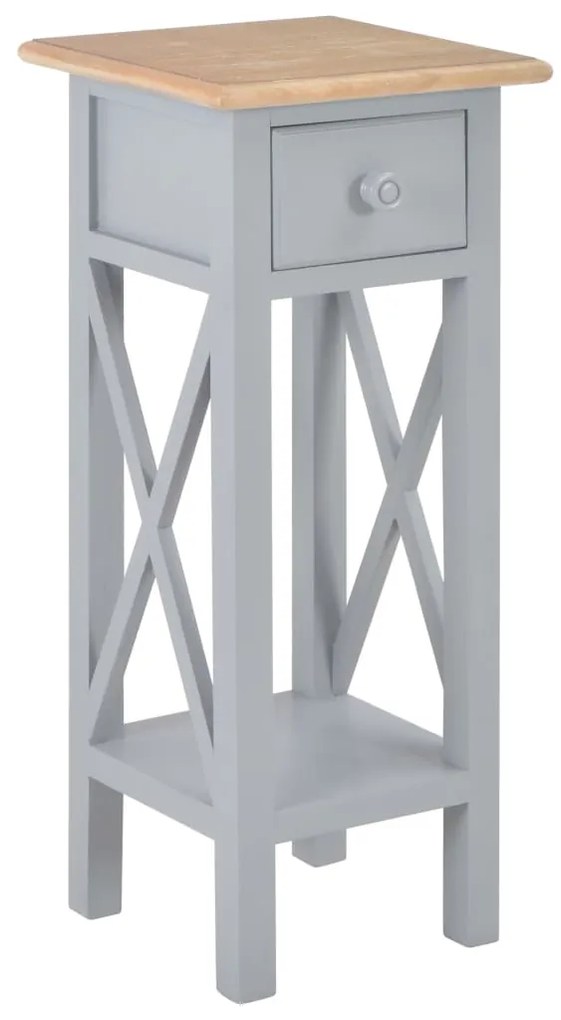 Tavolino Laterale Grigio 27x27x65,5 Cm İn Legno /