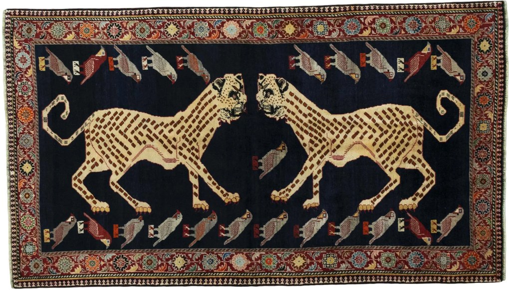 Gabbeh Tappeto persiano 270 x 150 Blu (Iran) Annodato A Mano