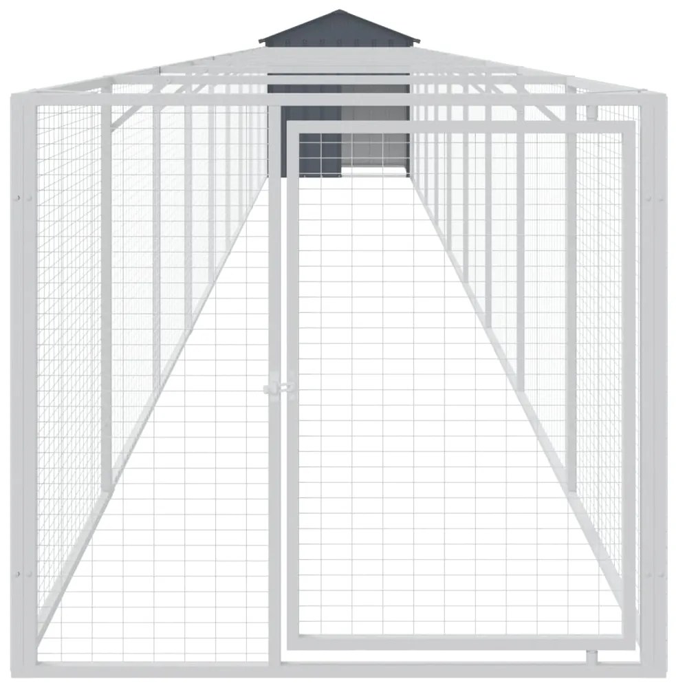 Casetta cani con tetto antracite 117x1017x123cm acciaio zincato