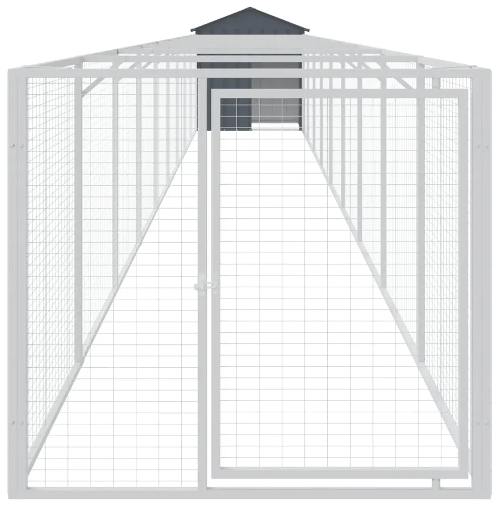 Casetta cani con tetto antracite 117x1017x123cm acciaio zincato