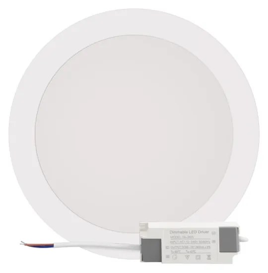 Plafoniera LED Rotonda 20W 2.000lm no Flickering Ø225mm OSRAM LED - Dimmerabile Colore Bianco Caldo 3.000K