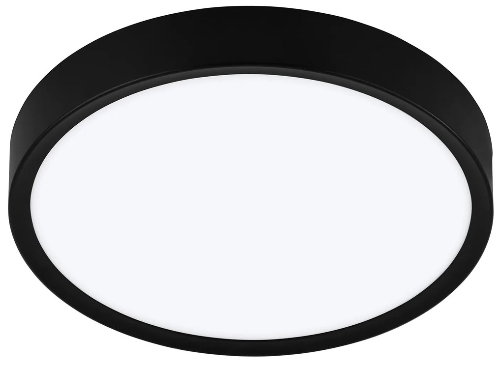 Plafoniera Contemporanea Musurita Policarbonato Nero Luce Led Integrato 14,6W