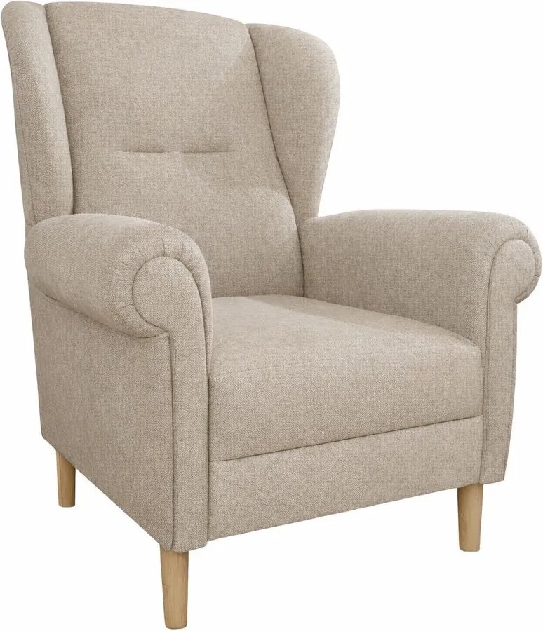 Poltrona con braccioli marrone chiaro Swan – Ropez