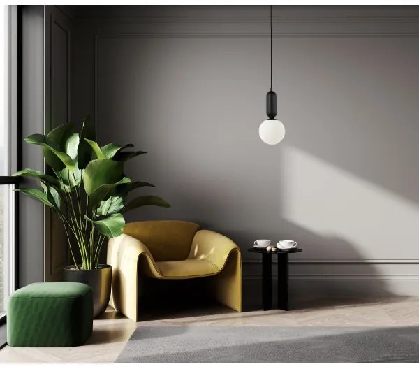 ITALUX PND-02340-1S-BK - Lampadario a sospensione con filo ALDEVA 1xE27/40W/230V nero