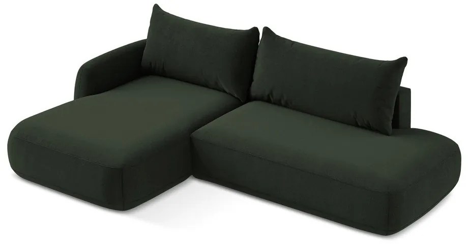 Divano angolare verde scuro allungabile (con penisola a sinistra/con chaise lounge) Hale – Makamii