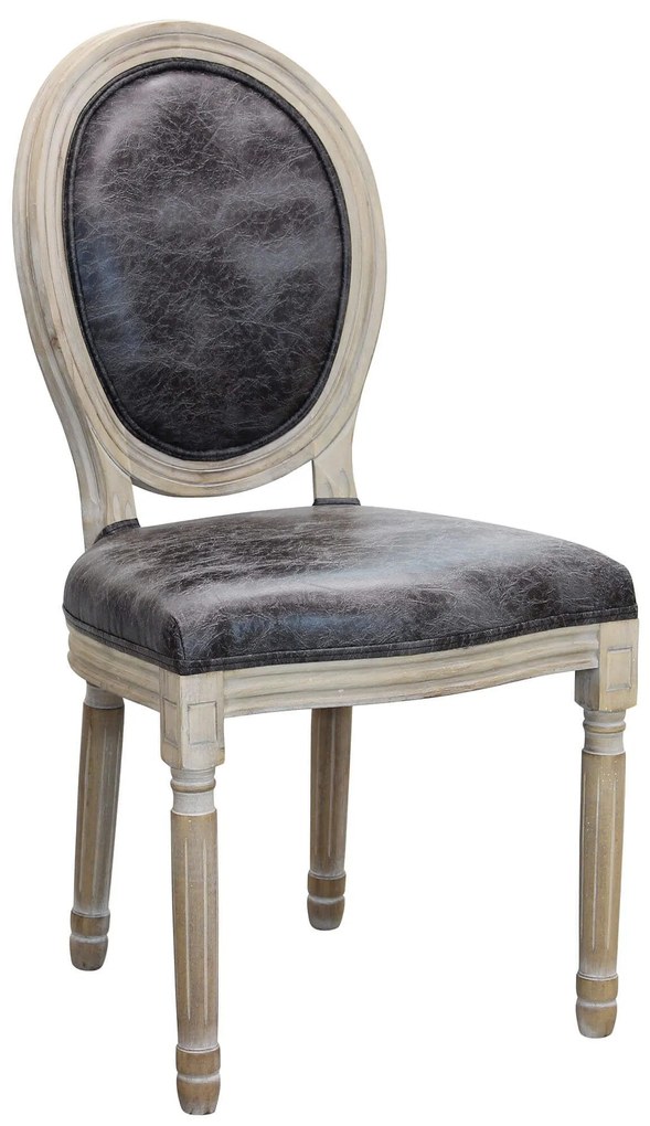 OVAL BACK - sedia vintage in simil pelle