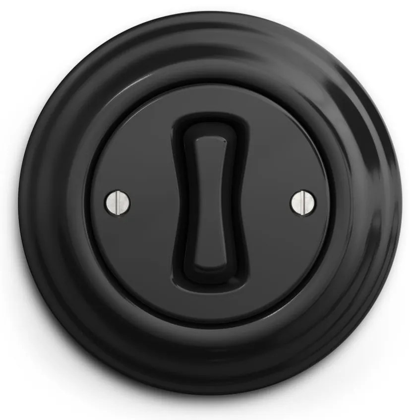 Kliklap - Interruttore unipolare stile retrò con cornice n. 1, nero