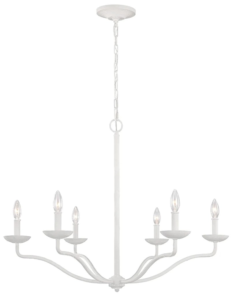 Lampadario Classico Annie Acciaio Bianco Gesso 6 Luci E14