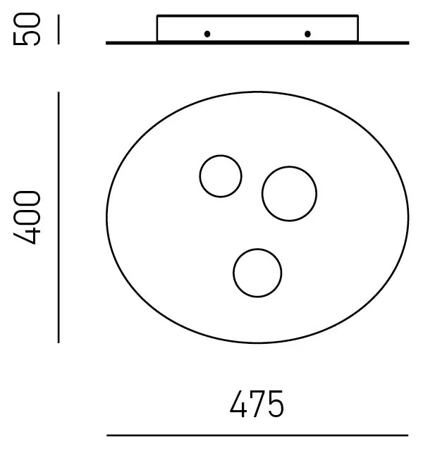 Plafoniera Moderna Luna Metallo E Alluminio Bianco 3 Luci Gx53