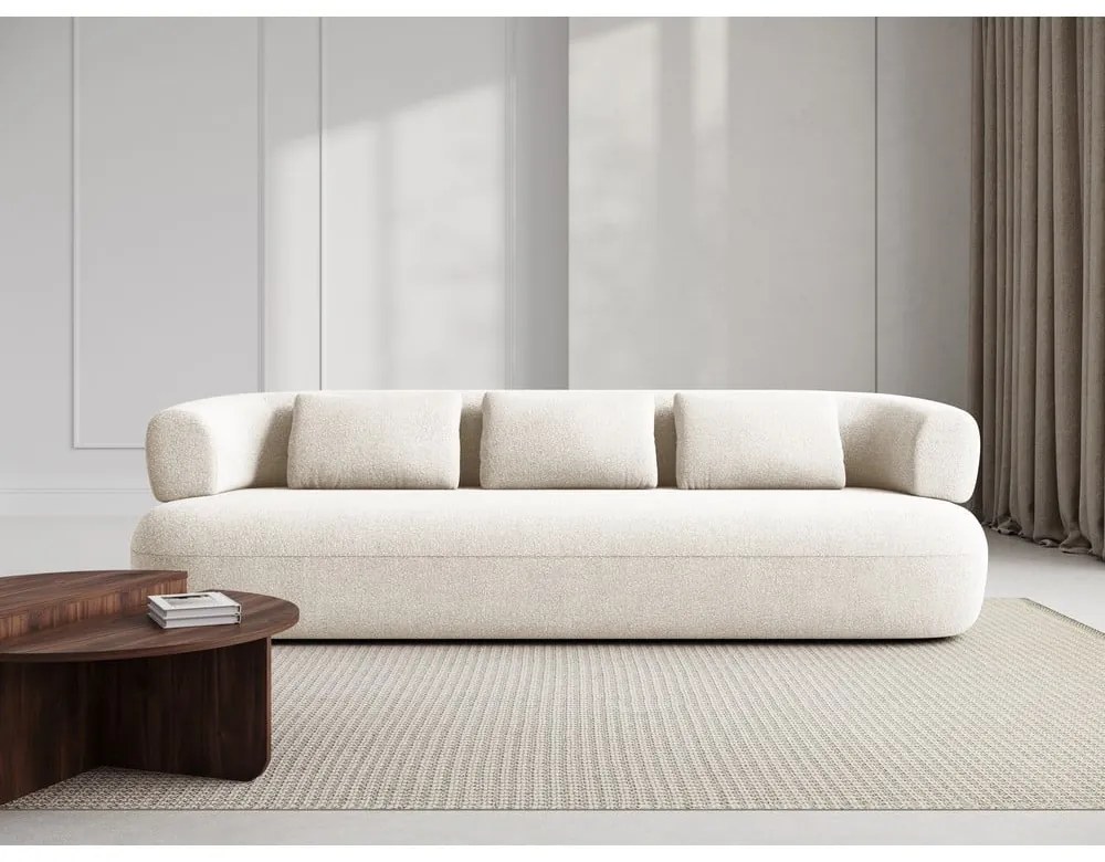 Divano in tessuto bouclé beige 226 cm Jenny - Micadoni Home