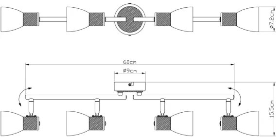 Globo 54352-4 - Faretto GYLFI 4xE14/40W/230V