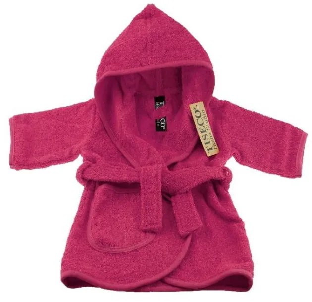 Accappatoio rosa scuro in cotone taglia 1-2 anni - Tiseco Home Studio