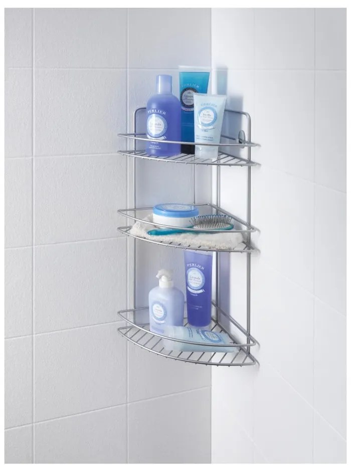 Mensola angolare da parete per bagno a tre livelli Rif. - Metaltex