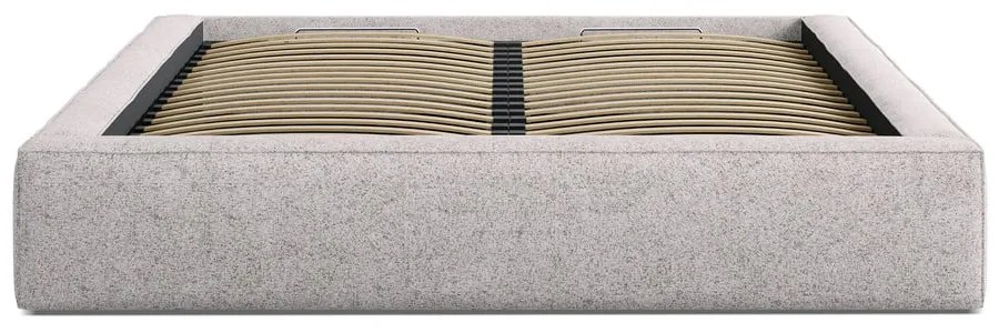 Letto matrimoniale imbottito beige con contenitore con rete inclusa 180x200 cm Simon Olivia – Micadoni