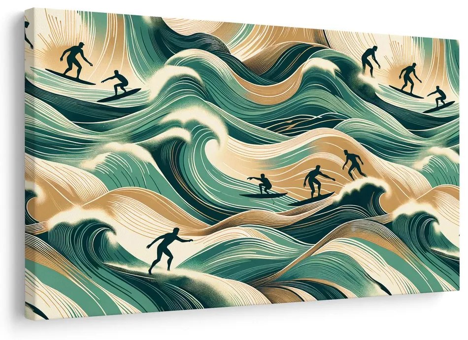 Quadro su tela – Surfisti in azione