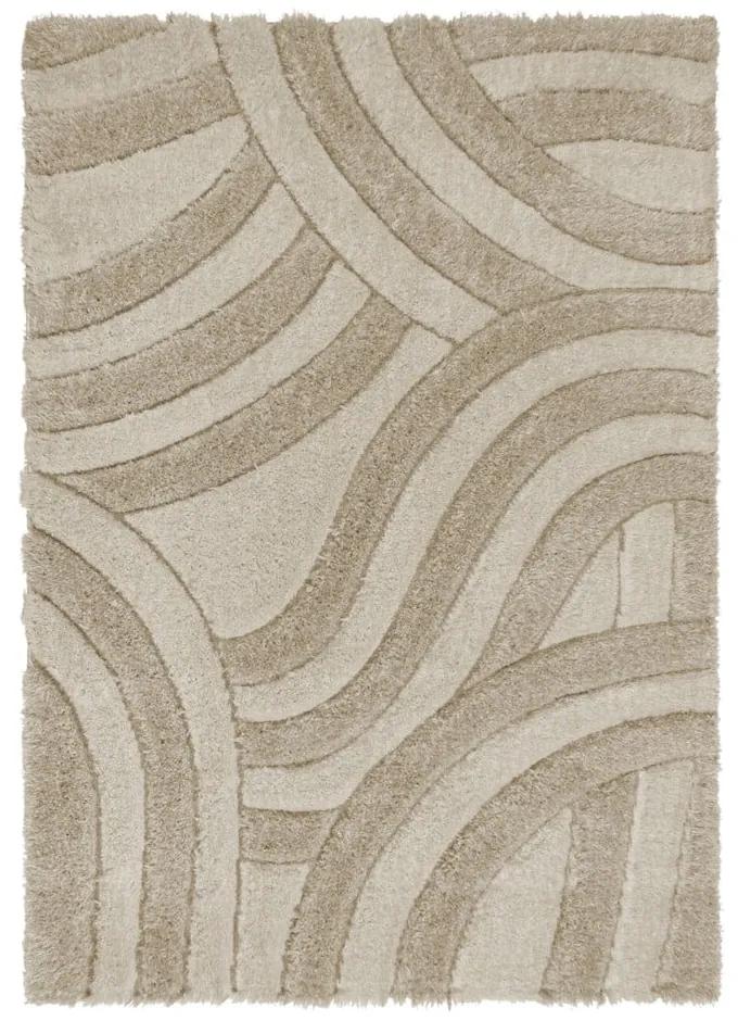 Tappeto beige tessuto a mano in fibre riciclate 160x230 cm Velvet - Flair Rugs
