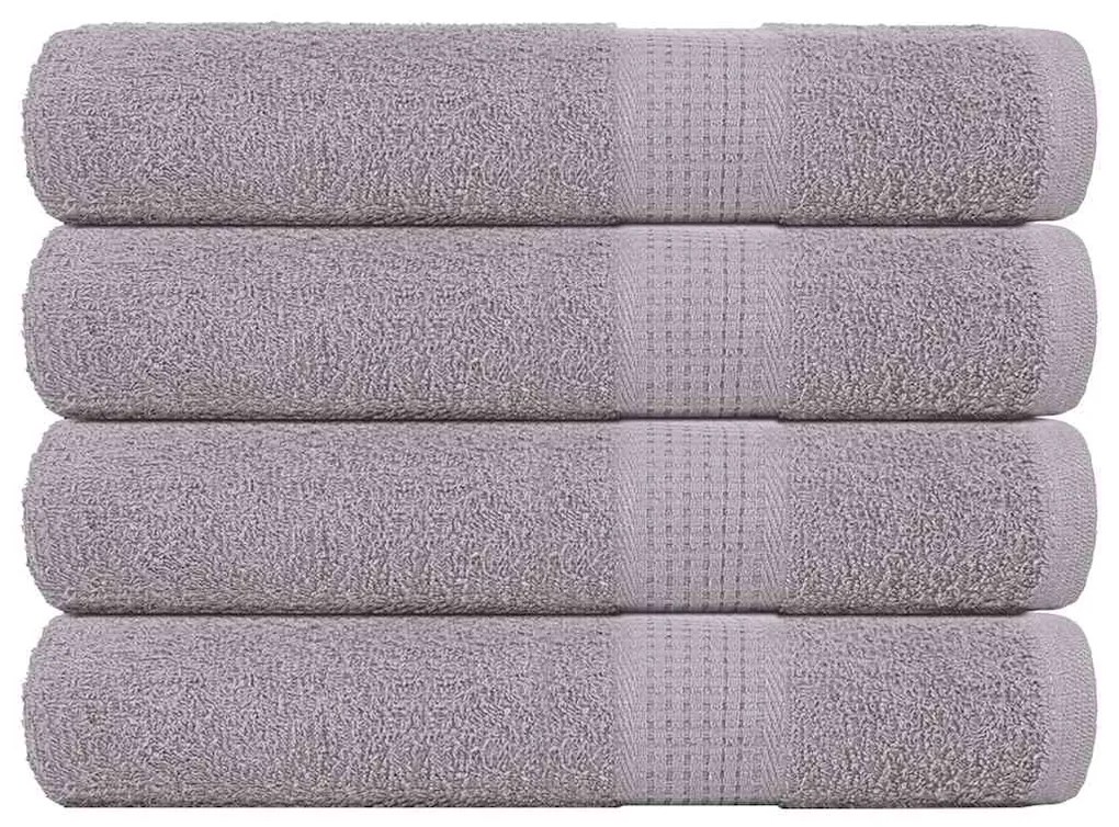Asciugamani Per Sauna 4 Pz Grigio 80x200cm 360g/m² 100% Cotone /