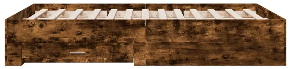 Giroletto con cassetti rovere fumo 140x190 cm legno multistrato